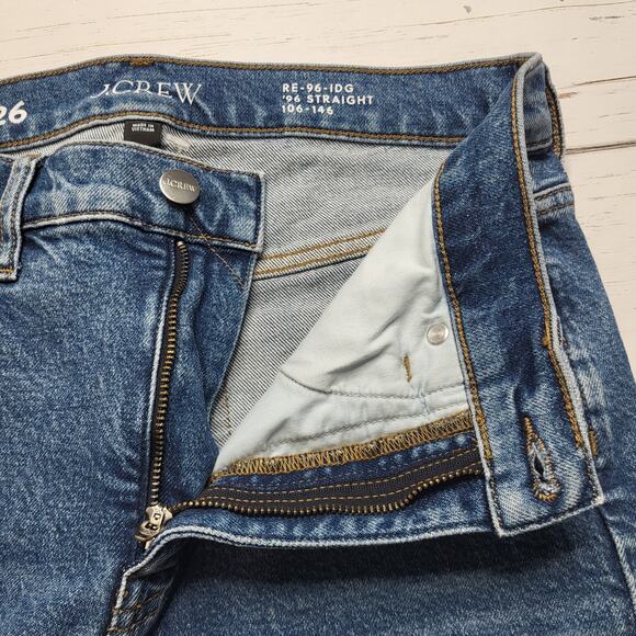 J. Crew 96 Slim Straight Jeans Medium Lark Wash High Rise Full Length Stretch 26 - Picture 7 of 10